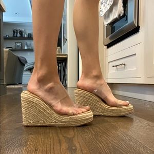 Clear Strap Platform Wedge